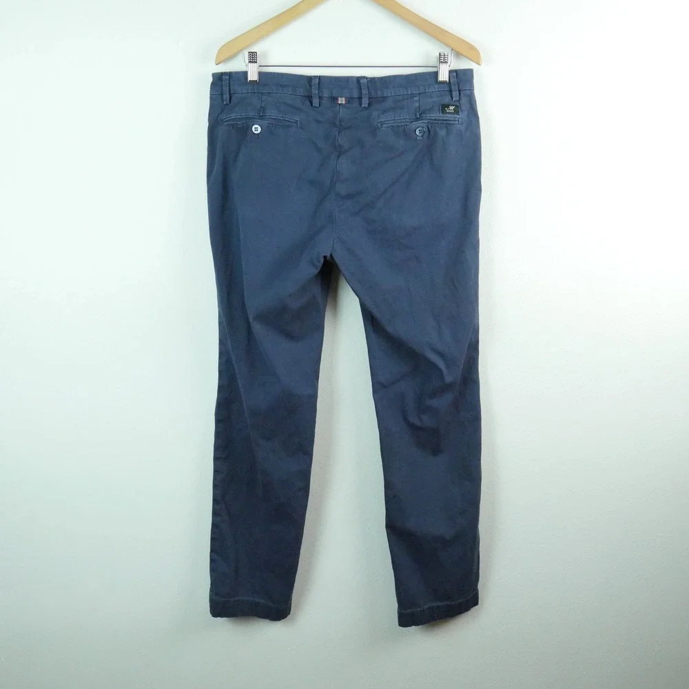 M Mason's Mens Navy Blue Chino Pants Italy Fits 36x31 Quiet Luxury Preppy